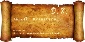 Dalkó Krisztina névjegykártya